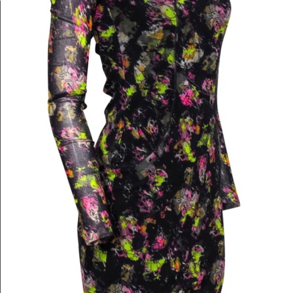 SOLD- Jean Paul Gaultier Soleil mesh floral bodycon dress - Picture 6 of 7
